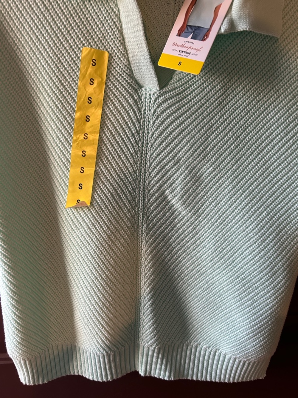 Weatherproof Mint Green Polo Knit Vest- beautiful color for spring - Picture 5 of 6